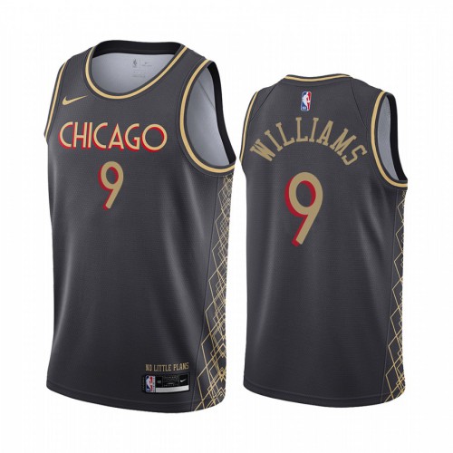 Chicago Bulls #9 Patrick Williams Black Youth Swingman 2020-21 City Edition Jersey Youth