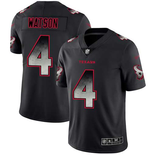Houston Texans #4 Deshaun Watson Black Men's Stitched Vapor Untouchable Limited Smoke Fashion Jersey Men's