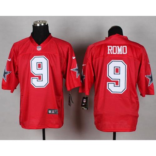 Dallas Cowboys #9 Tony Romo Red Men's Stitched Elite QB Practice Jersey Men's
