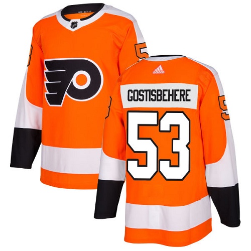 Adidas Philadelphia Flyers #53 Shayne Gostisbehere Orange Home Authentic Stitched Youth Jersey Youth