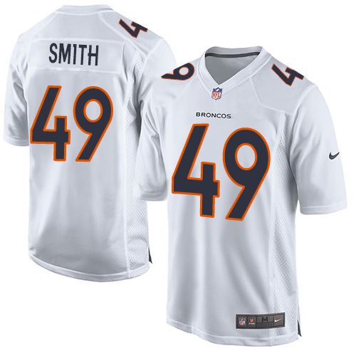 Denver Broncos #49 Dennis Smith White Men's Stitched Game Event Jersey Men's
