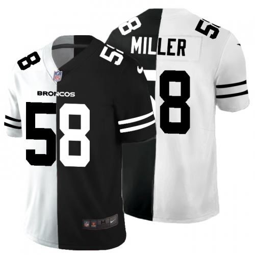 Denver Denver Broncos #58 Von Miller Men's Black V White Peace Split Vapor Untouchable Limited Jersey Men's