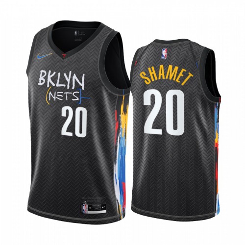 Brooklyn Nets #20 Landry Shamet Black Swingman 2020-21 City Edition Jersey Mens