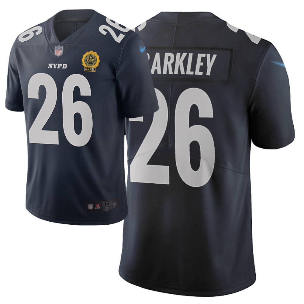 Giants #26 Saquon Barkley Navy Men's Stitched Limited City Edition Jersey