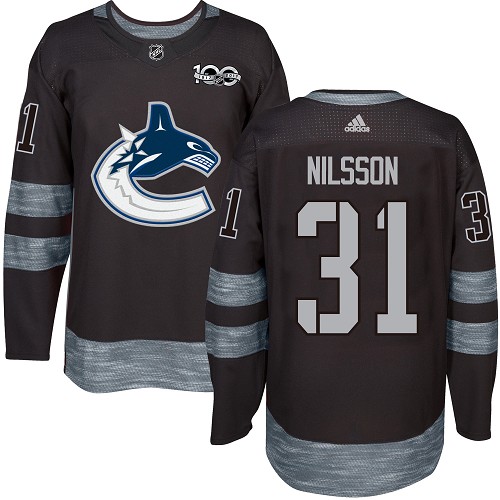Adidas Vancouver Canucks #31 Anders Nilsson Black 1917-2017 100th Anniversary Stitched Jersey Men's