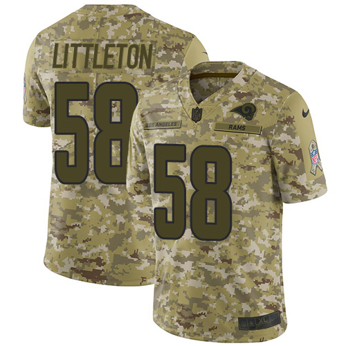 Los Angeles Rams #58 Cory Littleton Camo Youth Stitched Limited 2018 Salute to Service Jersey Youth
