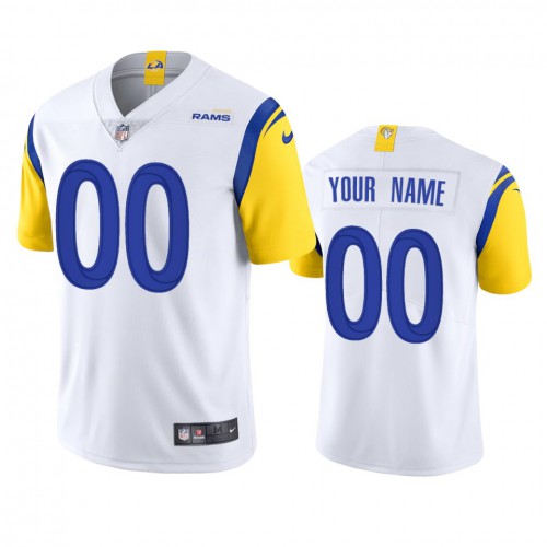 Los Angeles Rams Custom Men's Alternate Vapor Limited Jersey - White