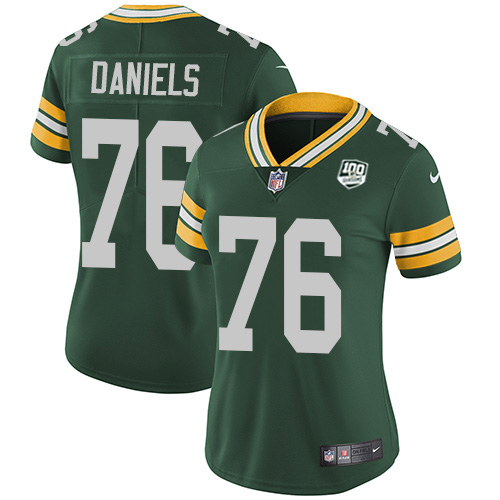 Green Bay Packers #76 Mike Daniels Green Team Color Women's 100th Season Stitched Vapor Untouchable Limited Jersey Womens