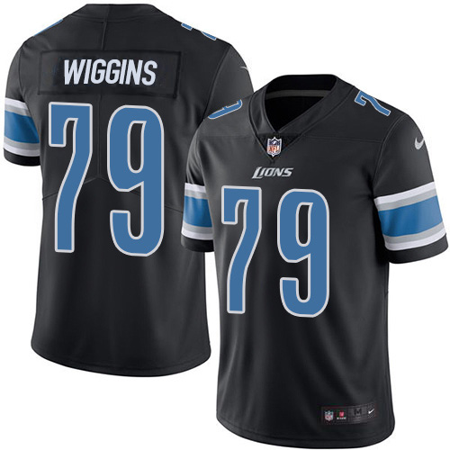 Detroit Lions #79 Kenny Wiggins Black Youth Stitched Limited Rush Jersey Youth