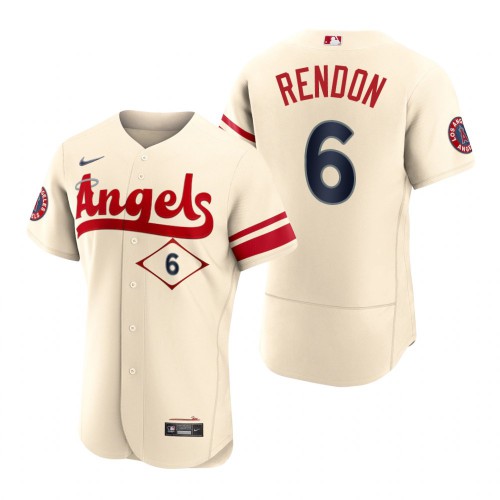 Los Angeles Los Angeles Angels #6 Anthony Rendon Cream Men's Authentic 2022 City Connect Jersey Men's