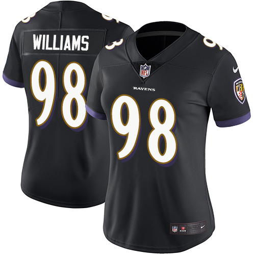 Baltimore Ravens #98 Brandon Williams Black Alternate Women's Stitched Limited Vapor Untouchable Limited Jersey Womens