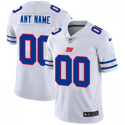 New York Giants Custom White Team Logo Vapor Limited Jersey