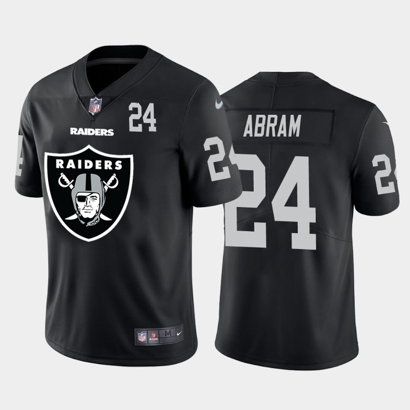 Las Vegas Raiders #24 Johnathan Abram Black Men's Big Team Logo Player Vapor Limited Jersey
