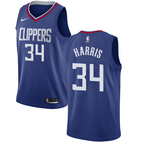 Los Angeles Clippers #34 Tobias Harris Blue Swingman Icon Edition Jersey Mens