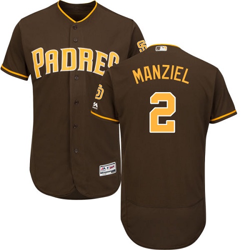 San Diego Padres #2 Johnny Manziel Brown Flexbase Authentic Collection Stitched Jersey Men's