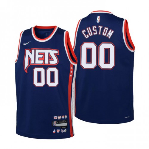 Brooklyn Nets Custom Youth Navy 2021/22 Swingman Jersey - City Edition