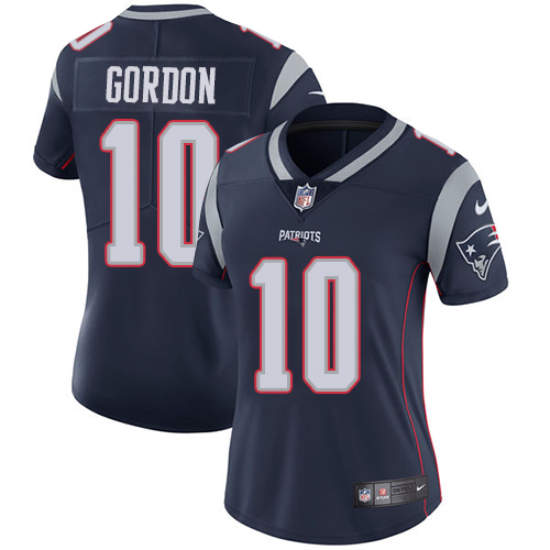 New England Patriots #10 Josh Gordon Navy Blue Team Color Women's Stitched Vapor Untouchable Limited Jersey Womens