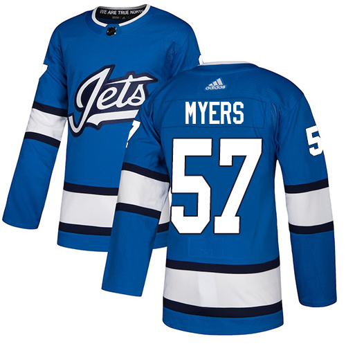 Adidas Winnipeg Jets #57 Tyler Myers Blue Alternate Authentic Stitched Jersey Men's