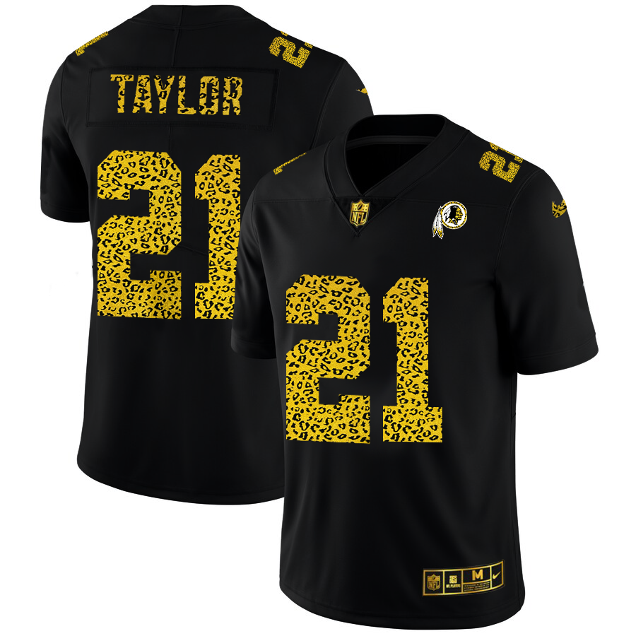 Washington Commanders #21 Sean Taylor Men's Leopard Print Fashion Vapor Limited Jersey Black