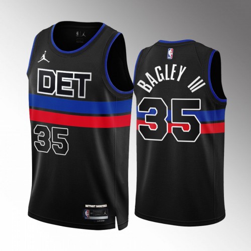 Detroit Detroit Pistons #35 Marvin Bagley III Mens Black 2022-23 Statement Edition Jersey Mens