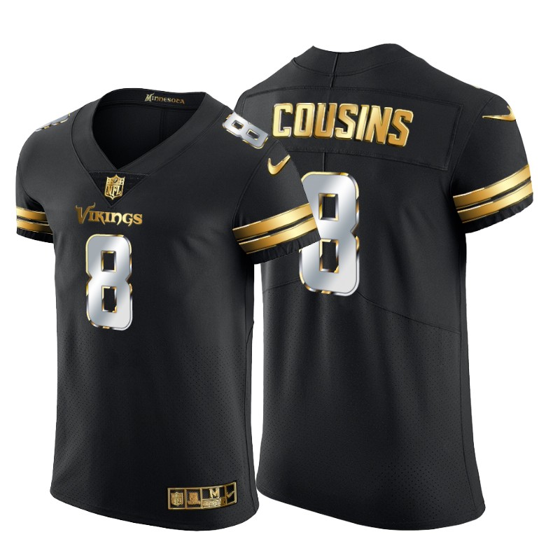 Minnesota Vikings #8 Kirk Cousins Men's Black Edition Vapor Untouchable Elite Jersey