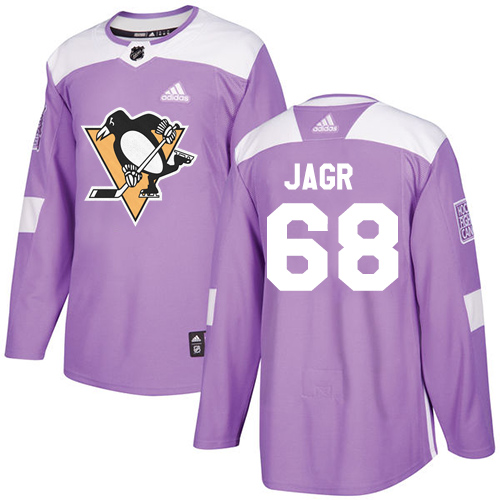 Adidas Pittsburgh Penguins #68 Jaromir Jagr Purple Authentic Fights Cancer Stitched Jersey Men's