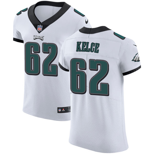 Eagles #62 Jason Kelce White Men's Stitched Vapor Untouchable Elite Jersey