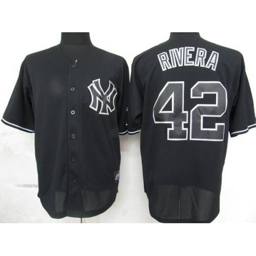 New York Yankees #42 Mariano Rivera Black Fashion Stitched Jersey Men's