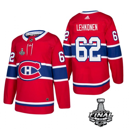 Adidas Montreal Canadiens #62 Artturi Lehkonen Red Home Authentic Youth 2021 Stanley Cup Final Patch Jersey Youth