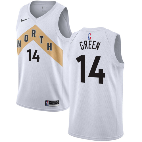 Toronto Raptors #14 Danny Green White Swingman City Edition 2018/19 Jersey Mens