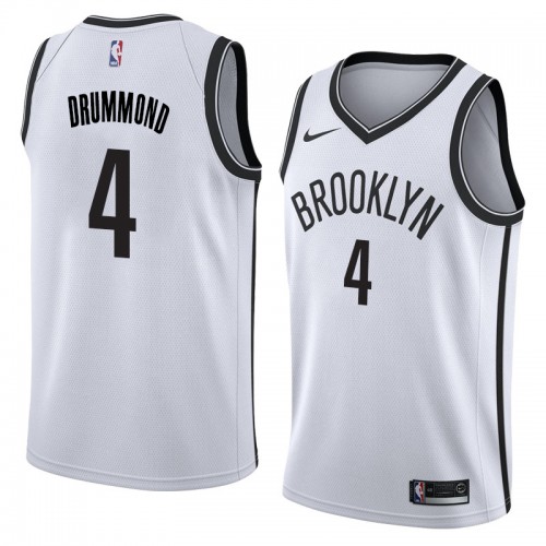 Brooklyn Nets #4 Andre Drummond White Swingman Association Edition Jersey Mens