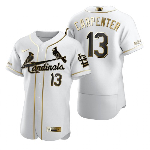 St. Louis St.Louis Cardinals #13 Matt Carpenter White Men's Authentic Golden Edition Jersey Men's