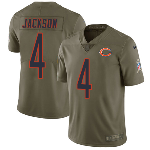 Bears #4 Eddie Jackson Olive Men's Stitched Limited 2017 Salute To Service Jersey
