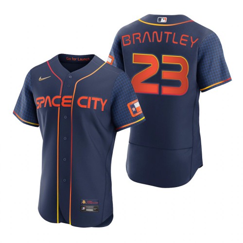Houston Houston Astros #23 Michael Brantley Navy Men's Authentic 2022 City Connect Jersey Men's
