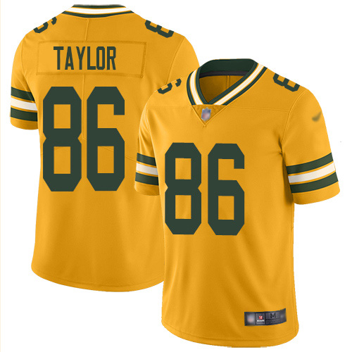 Green Bay Packers #86 Malik Taylor Gold Youth Stitched Limited Inverted Legend Jersey Youth