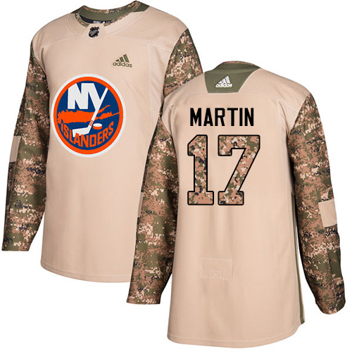 Adidas New York Islanders #17 Matt Martin Camo Authentic 2017 Veterans Day Stitched Jersey Men's