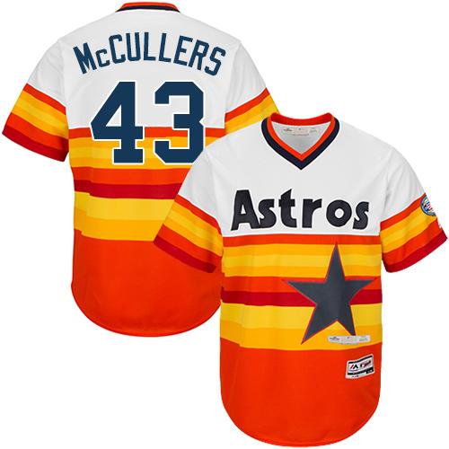 Houston Astros #43 Lance McCullers White/Orange Flexbase Authentic Collection Cooperstown Stitched Jersey Men's