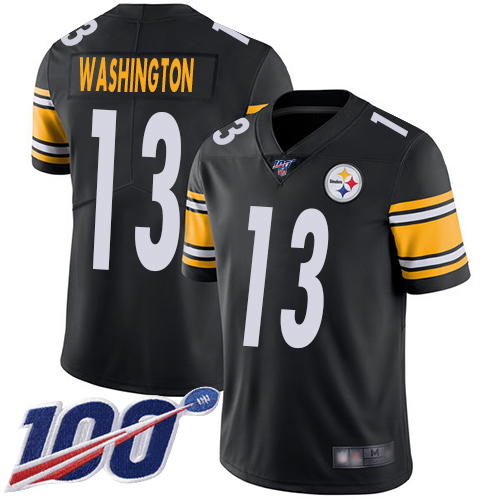 Pittsburgh Steelers #13 James Washington Black Team Color Men's Stitched 100th Season Vapor Limited Jersey Men's