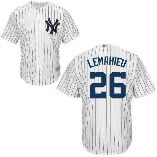 New York Yankees #26 DJ LeMahieu White Strip New Cool Base Stitched Jersey Men's