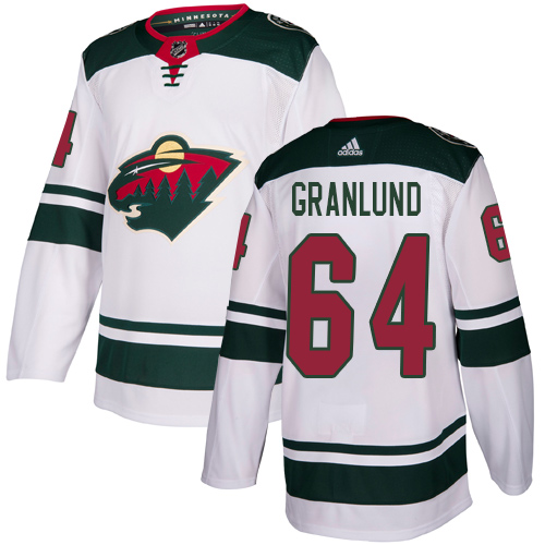 Adidas Minnesota Wild #64 Mikael Granlund White Road Authentic Stitched Youth Jersey Youth