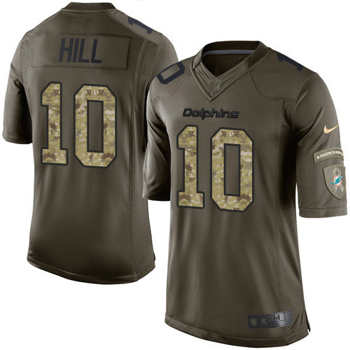 Dolphins #10 Tyreek Hill Green Men's Stitched Limited 2015 Salute To Service Jersey