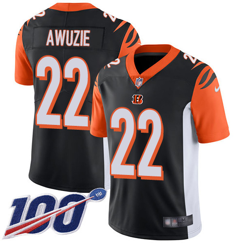 Cincinnati Bengals #22 Chidobe Awuzie Black Team Color Men's Stitched 100th Season Vapor Untouchable Limited Jersey Men's
