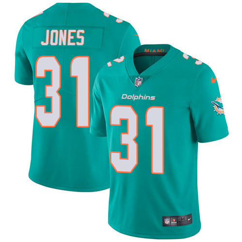 Miami Dolphins #31 Byron Jones Aqua Green Team Color Men's Stitched Vapor Untouchable Limited Jersey Men's