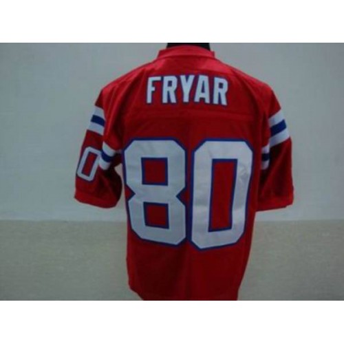 Michell & Ness New England Patriots #80 Irving Fryar Red Stitched Throwback Jersey Men's