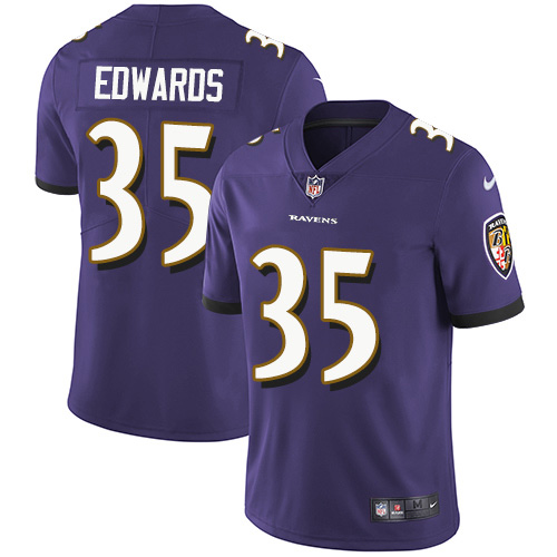 Baltimore Ravens #35 Gus Edwards Purple Team Color Youth Stitched Vapor Untouchable Limited Jersey Youth