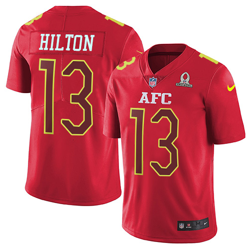Colts #13 T.Y. Hilton Red Youth Stitched Limited AFC 2017 Pro Bowl Jersey