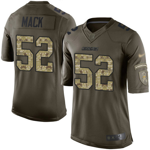 Chargers #52 Khalil Mack Green Men's Stitched Limited 2015 Salute To Service Jersey