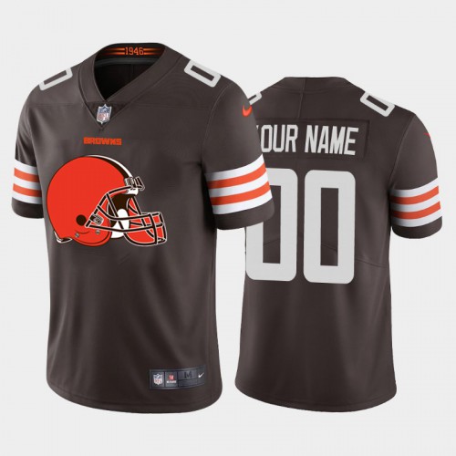 Cleveland Browns Custom Brown Men's Big Team Logo Vapor Limited Jersey