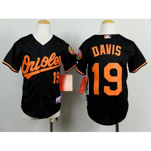 Baltimore Orioles #19 Chris Davis Black Cool Base Stitched Youth Jersey Youth