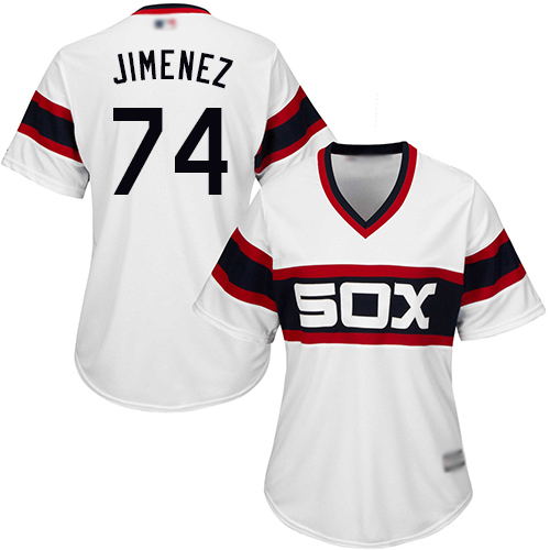 Chicago White Sox #74 Eloy Jimenez White Alternate Home Women's Stitched Jersey Womens